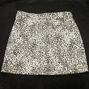 Black and White Cheetah Print Mini Skirt